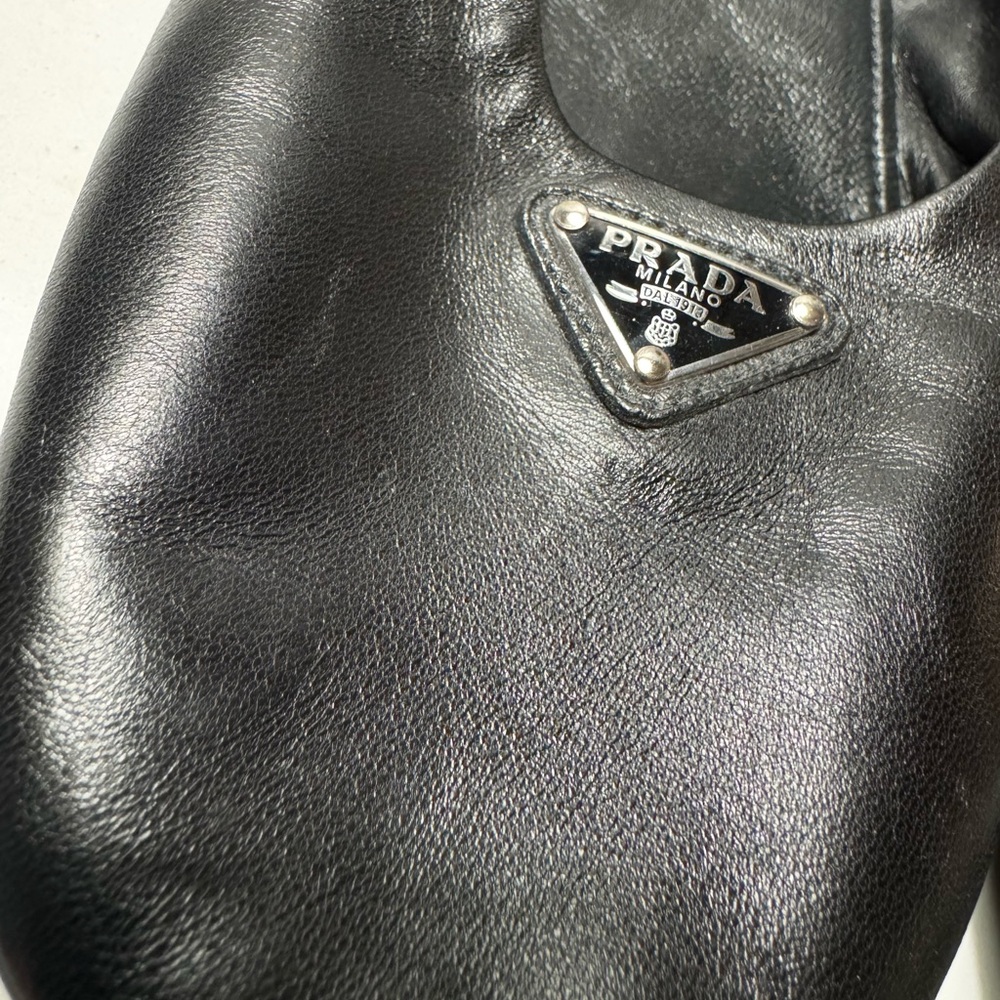 Prada Nappa Leather Triangle Logo Ballet Flats Black EU 40 | Box + Dust Bags - Picture 10 of 10